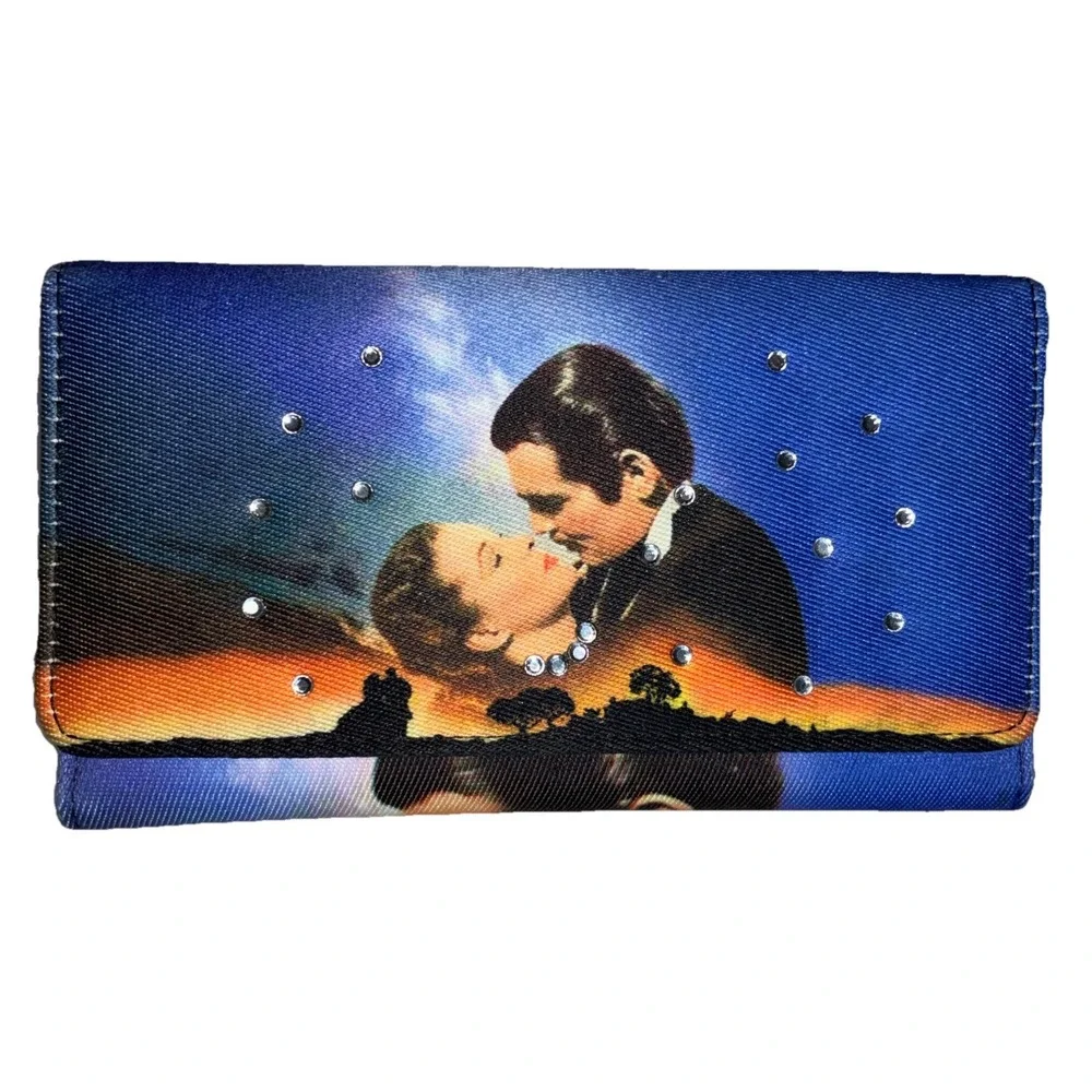 Gone With the Wind Wallet Blue Rhinestones Scarlett Rhett 7x4